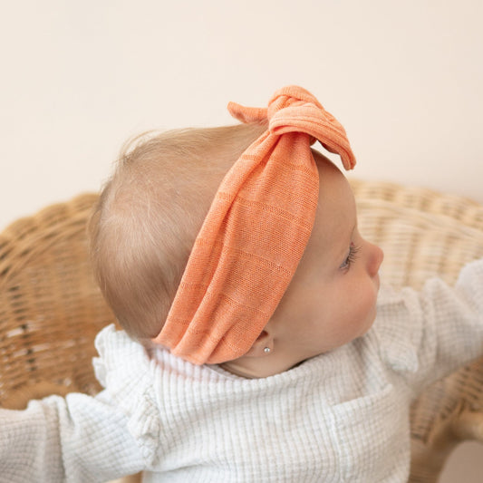 Orange Sweater Wide Ribbed Baby Headband