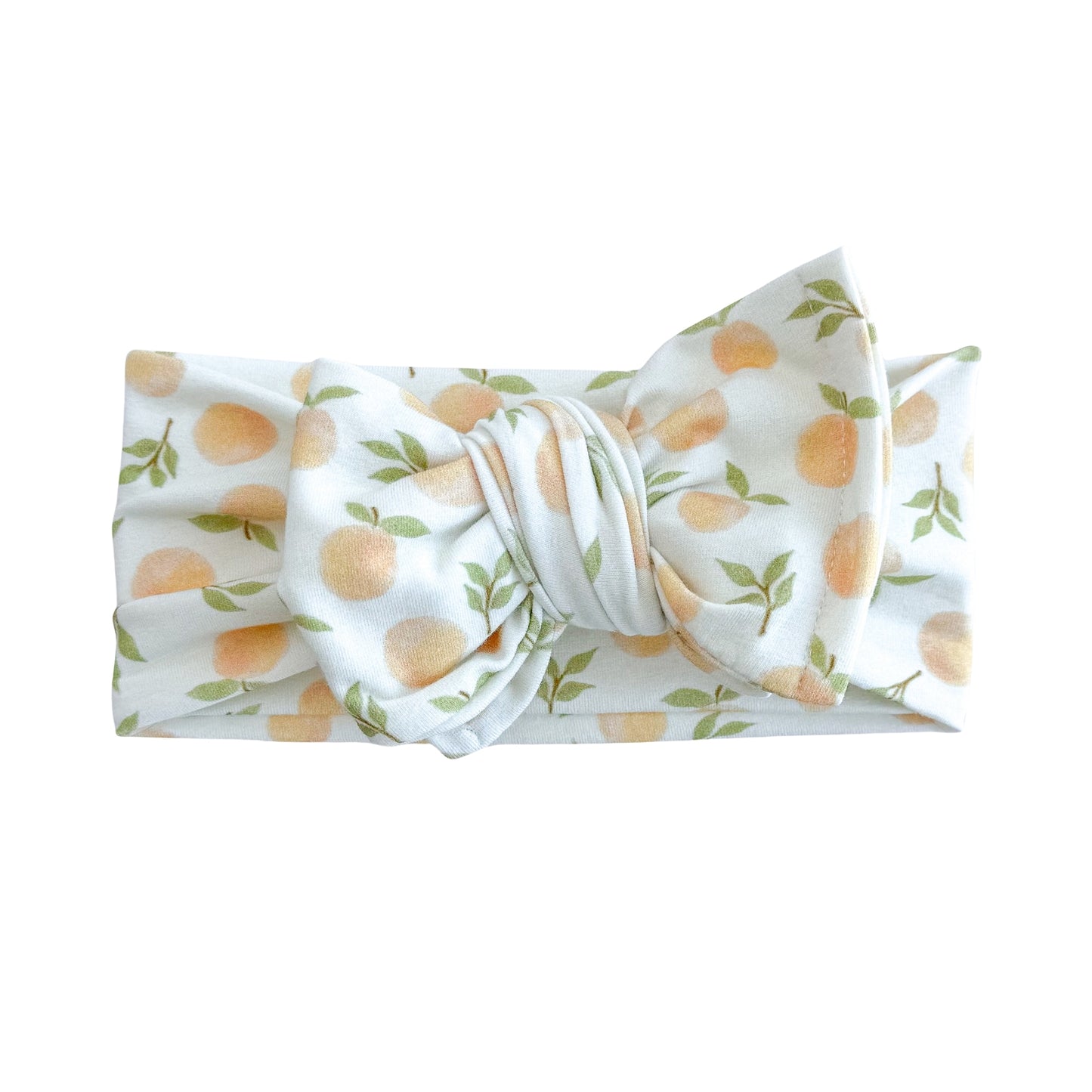 Peach Print Cotton Jersey Baby Headband