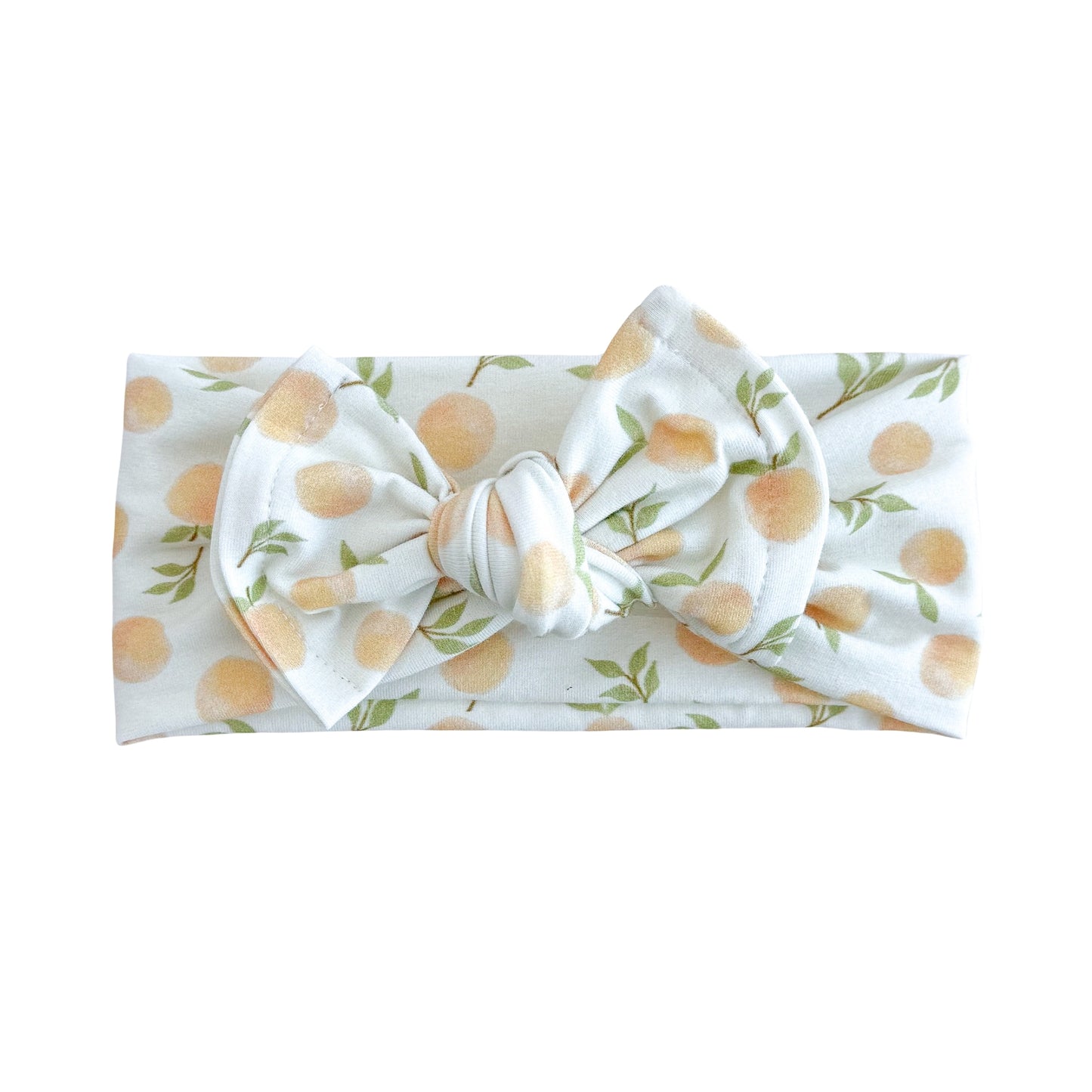 Peach Print Cotton Jersey Baby Headband