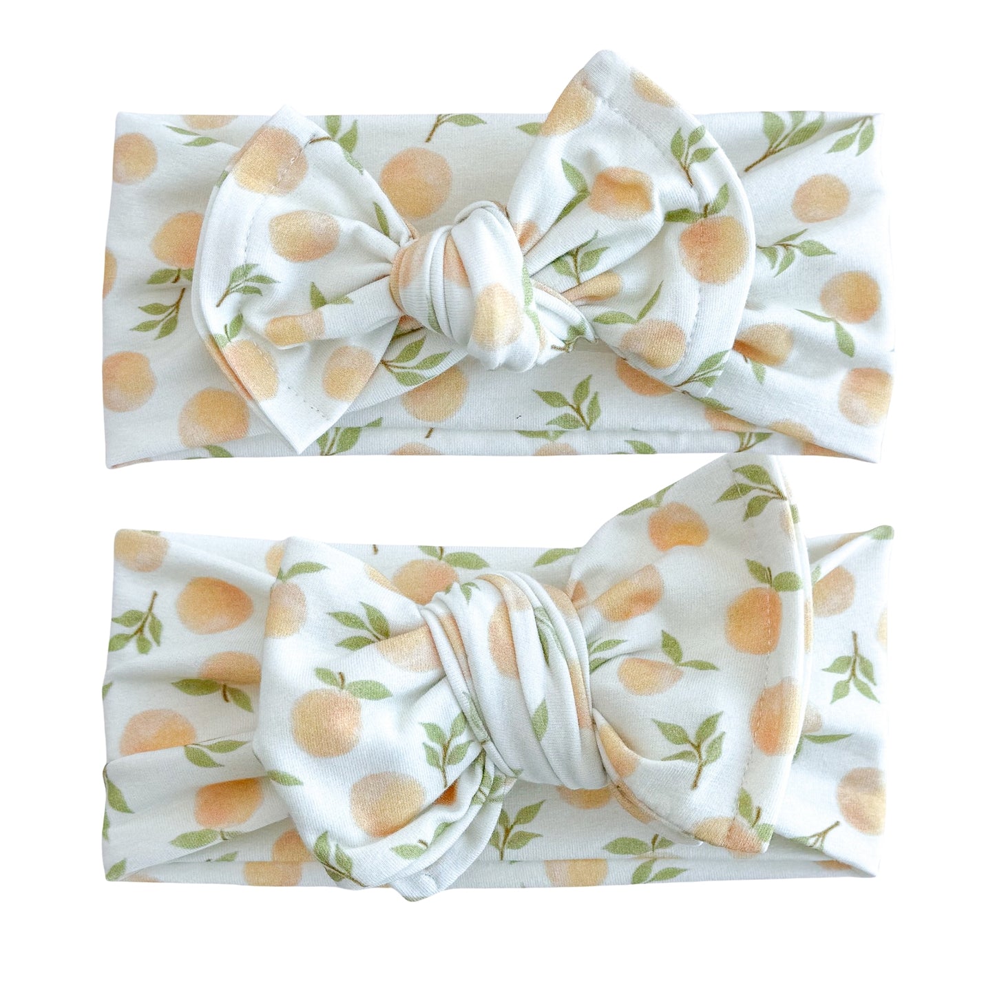 Peach Print Cotton Jersey Baby Headband