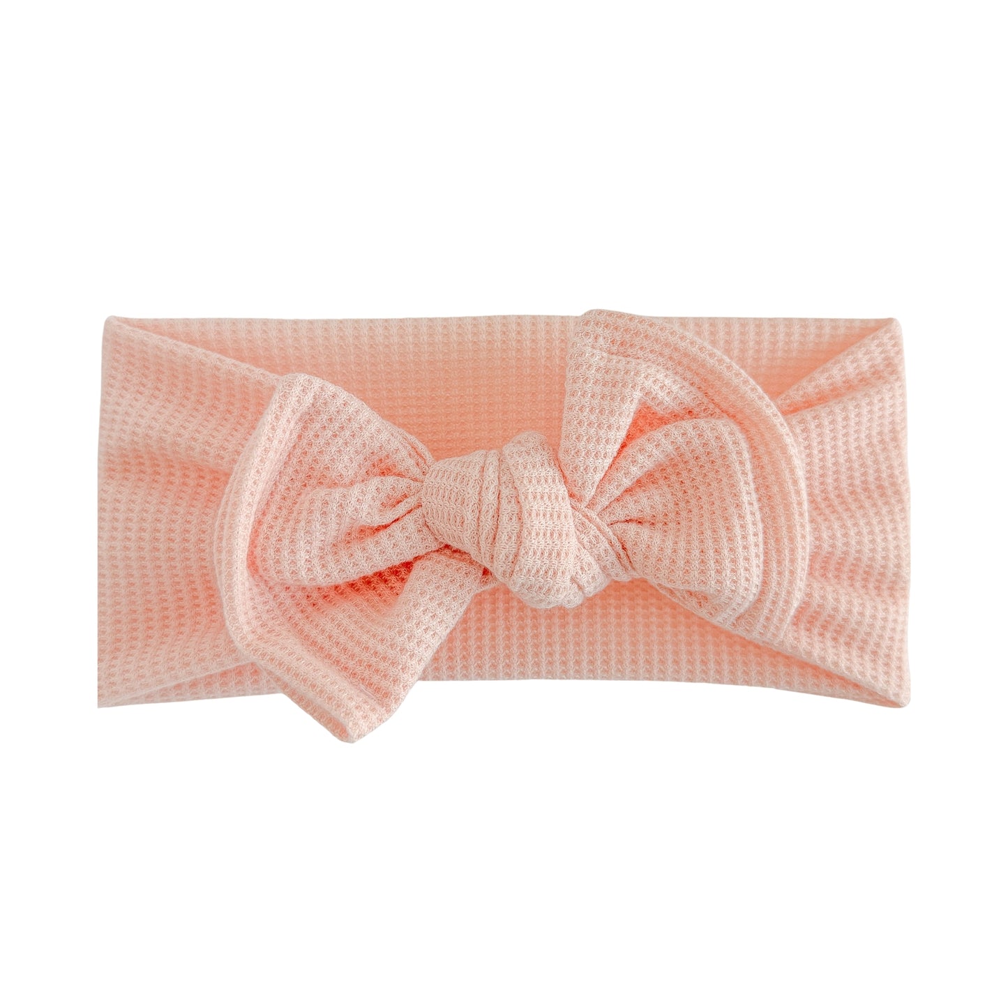 Peachy Pink Waffle Baby Headband