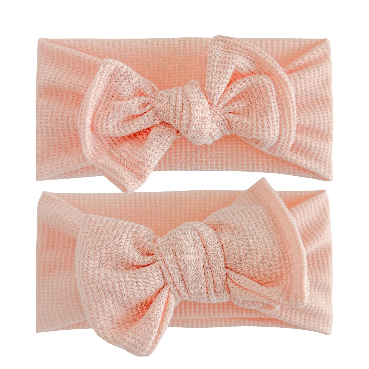 Peachy Pink Waffle Baby Headband