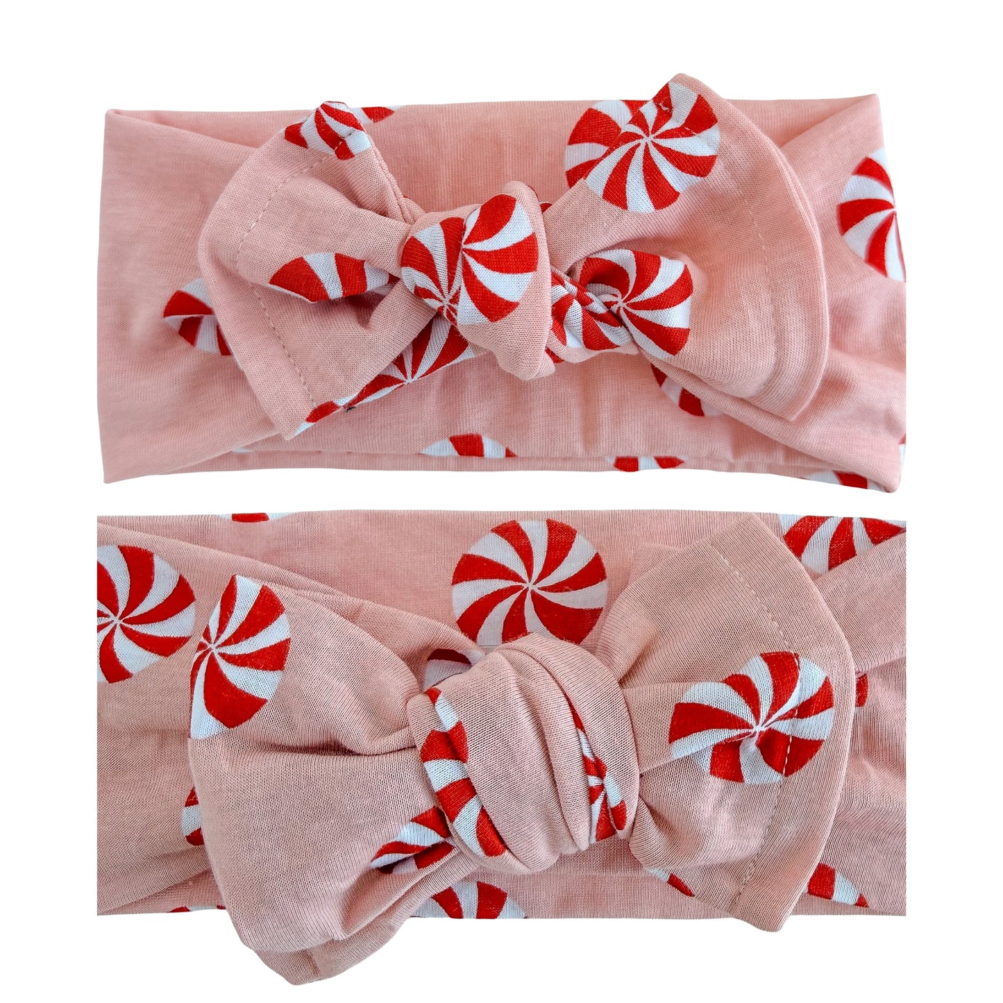 Peppermint Swirl | Light Pink Cotton Baby Headband