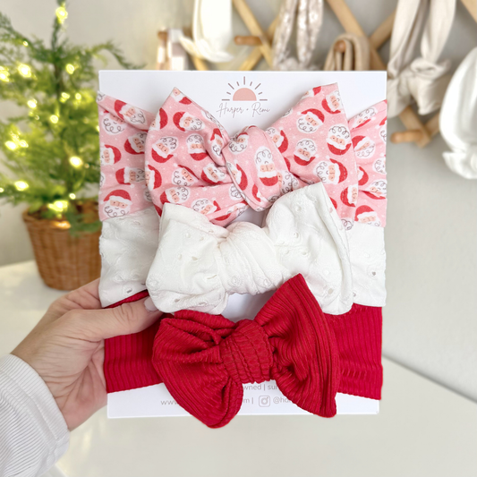 Jolly & Bright 🎅🏻 | Holiday Baby Bow Bundle (Classic Holiday Cheer)