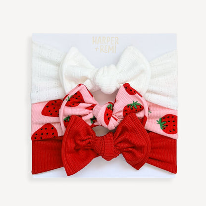 Berry Sweet 🍓 | Fruit Print Baby Bow Bundle