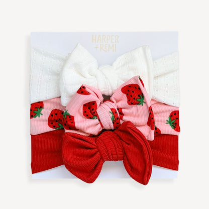 Berry Sweet 🍓 | Fruit Print Baby Bow Bundle