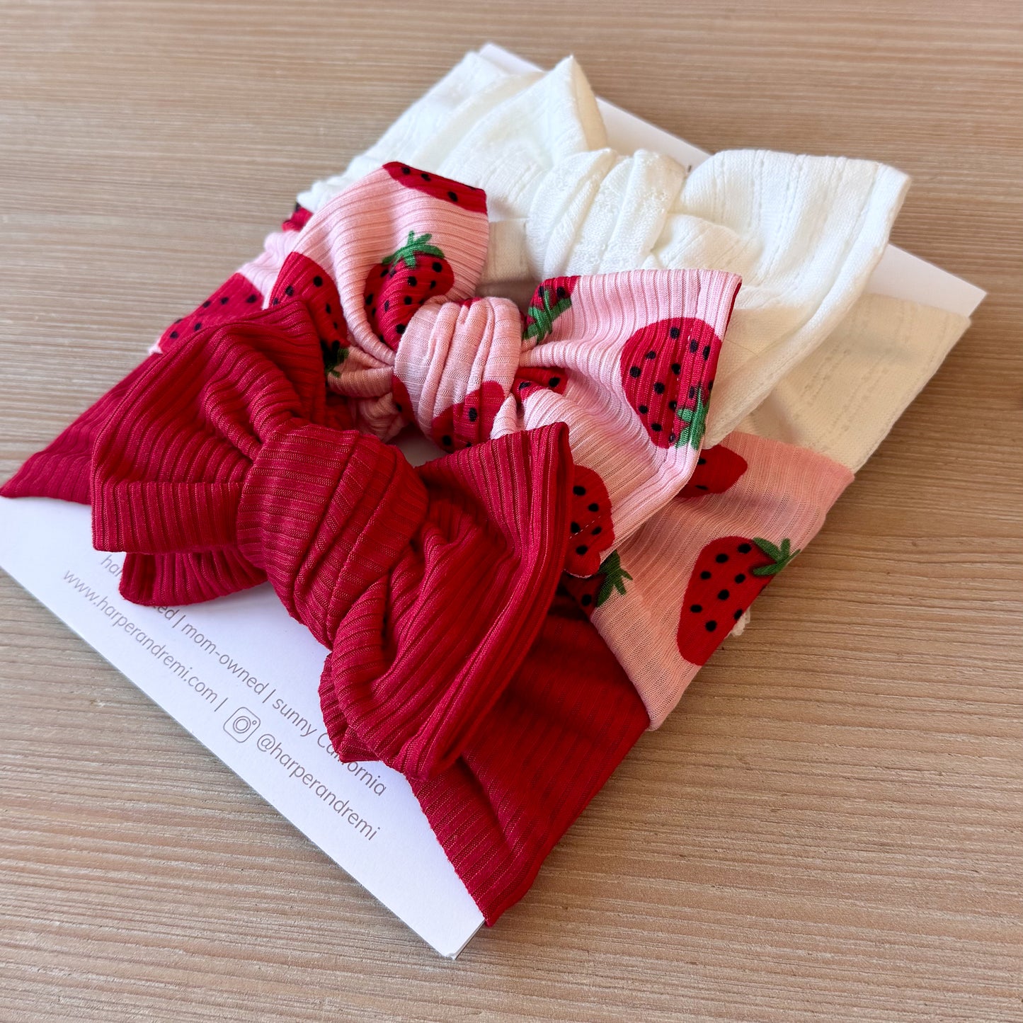 Berry Sweet 🍓 | Fruit Print Baby Bow Bundle