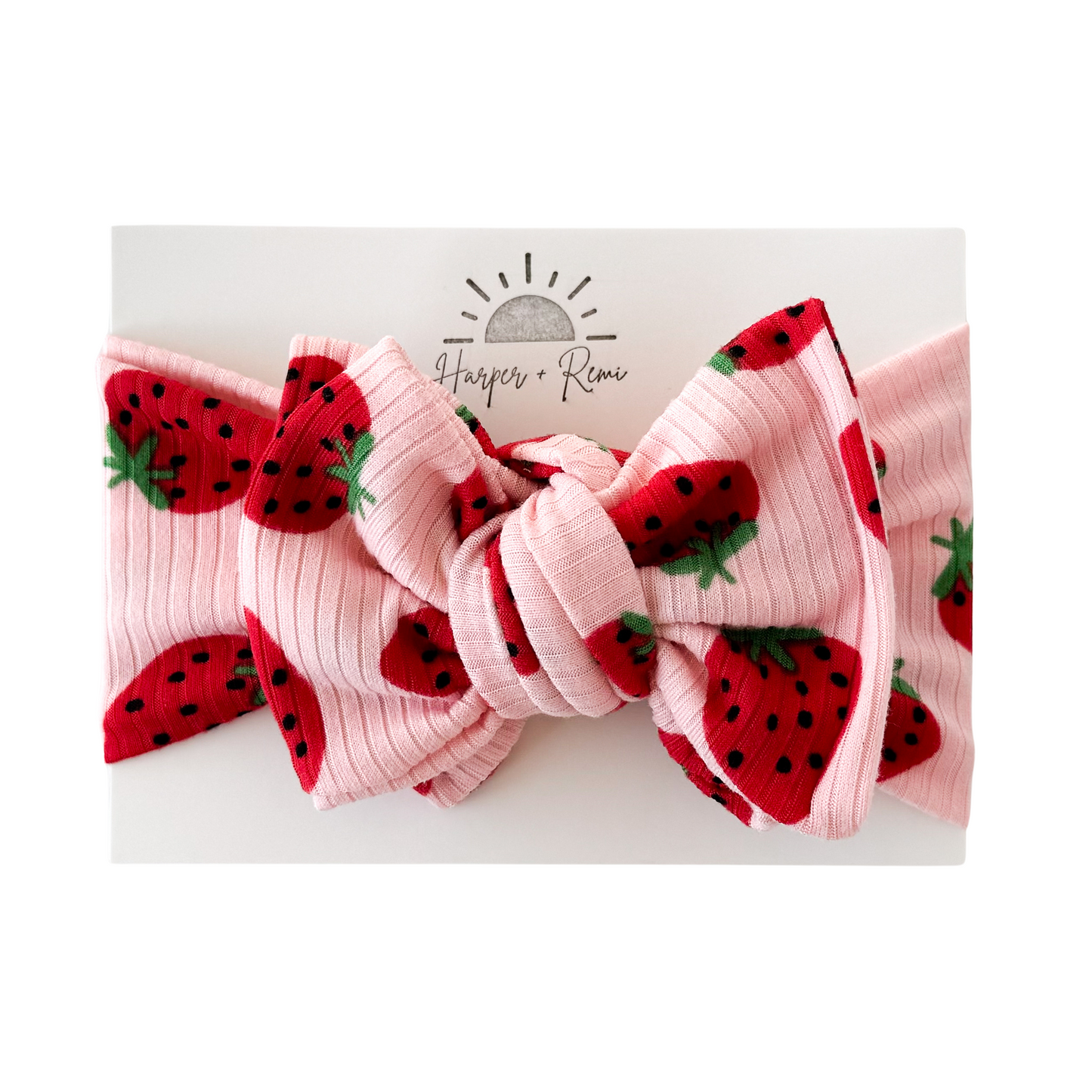 Pink Strawberry | Ribbed Oversized Bow