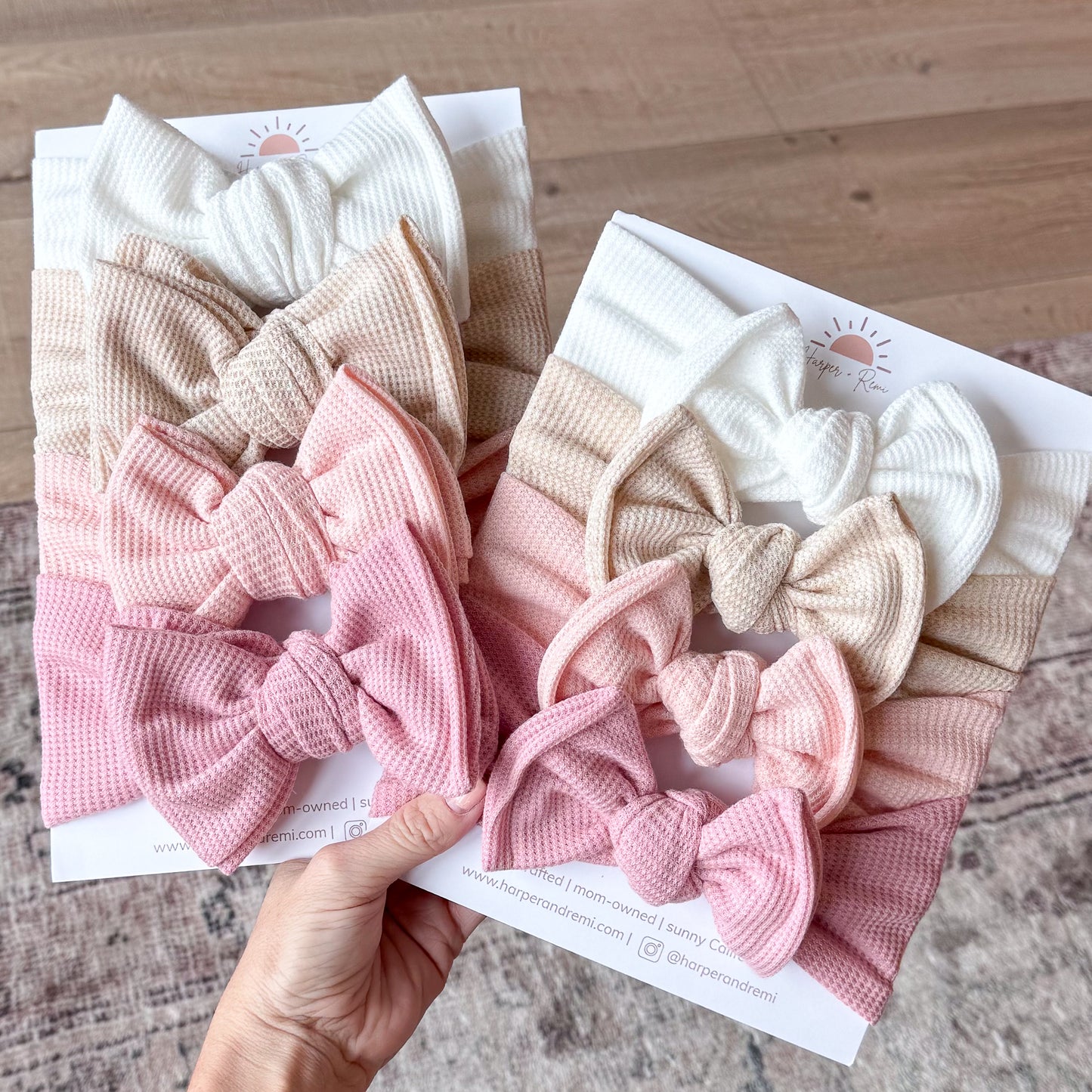 Everyday Essentials Basics (Neutral + Pink) | Waffle Baby Bow Bundle