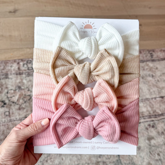 Everyday Essentials Basics (Neutral + Pink) | Waffle Baby Bow Bundle