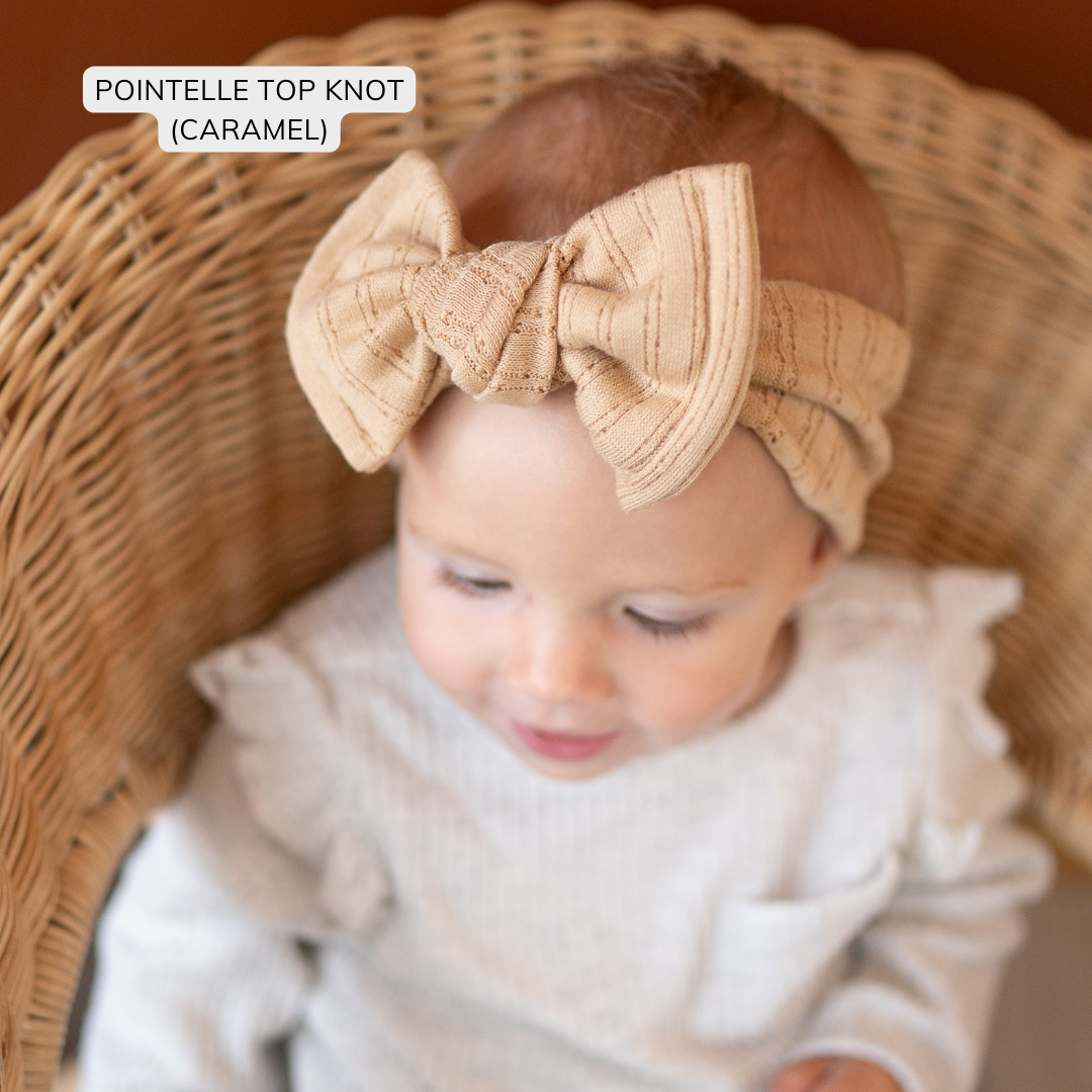 Caramel Pointelle Baby Headband