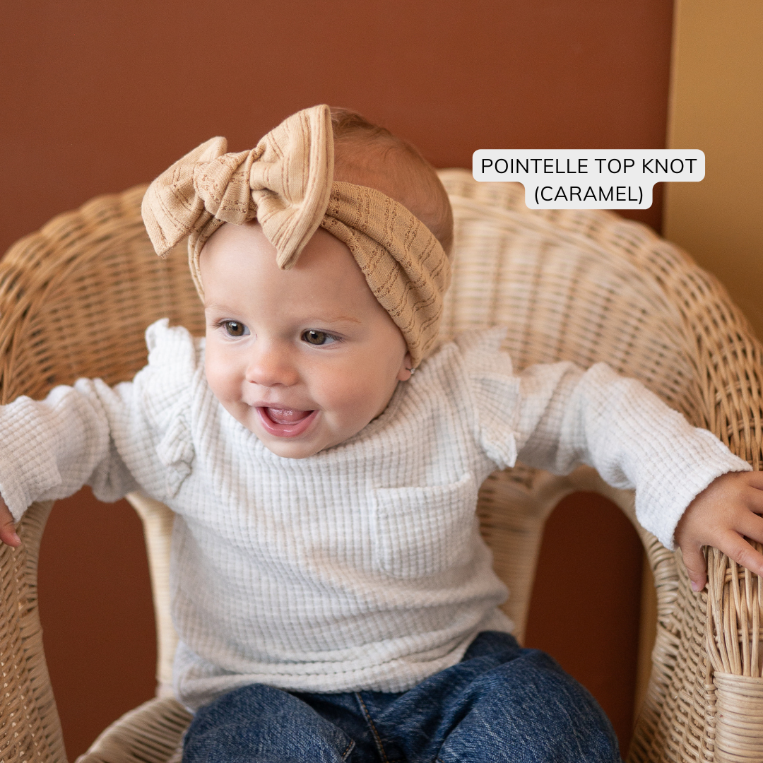 Caramel Pointelle Baby Headband