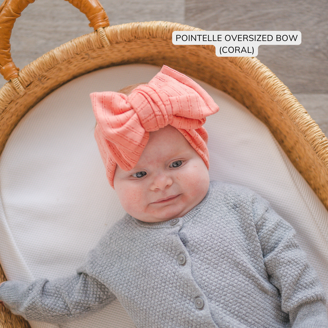 Coral Floral + Lace | Spring Baby Bow Bundle