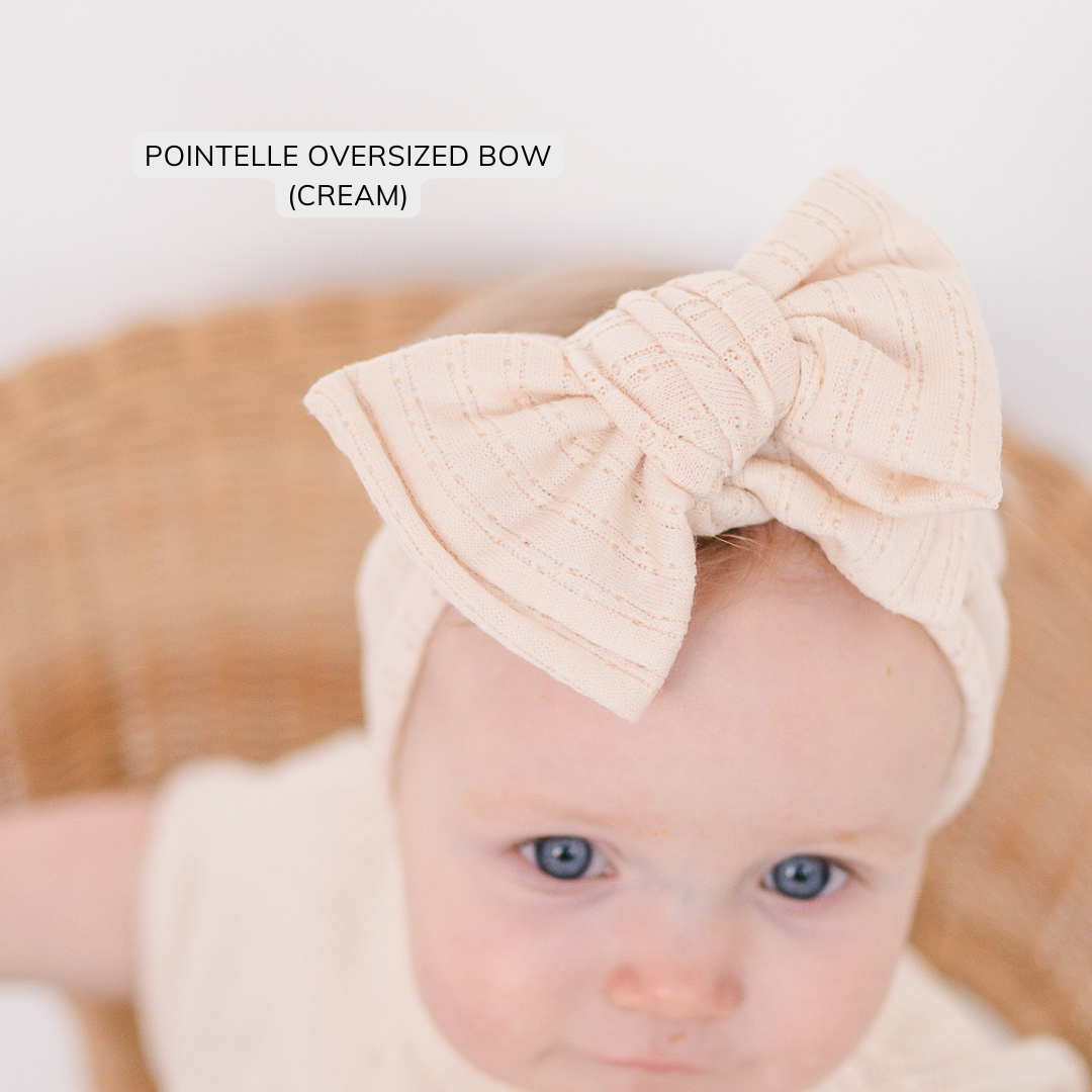 Cream Pointelle Baby Headband