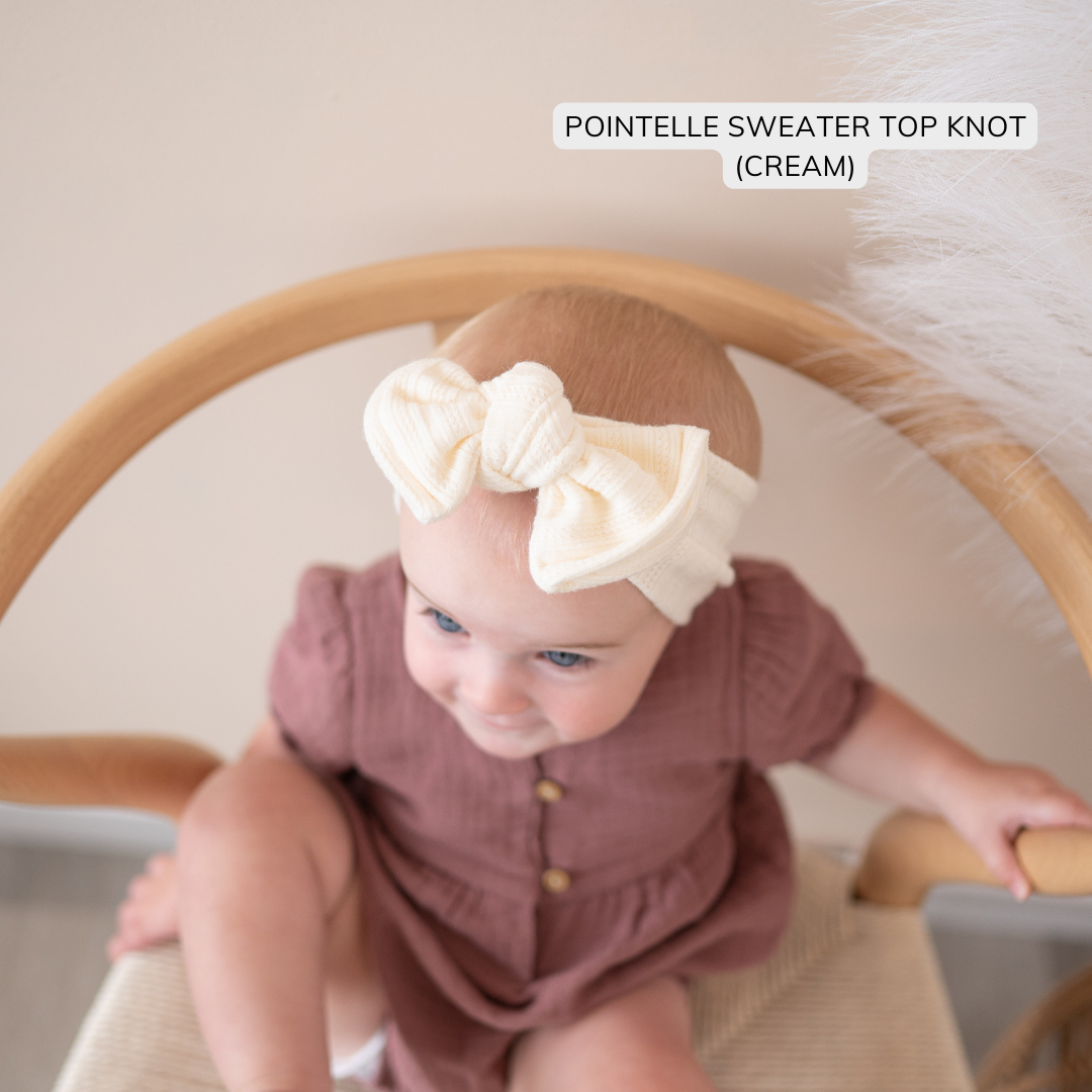 Light Green Pointelle Chunky Sweater Baby Headband