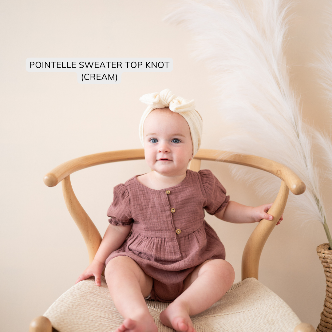 Light Green Pointelle Chunky Sweater Baby Headband