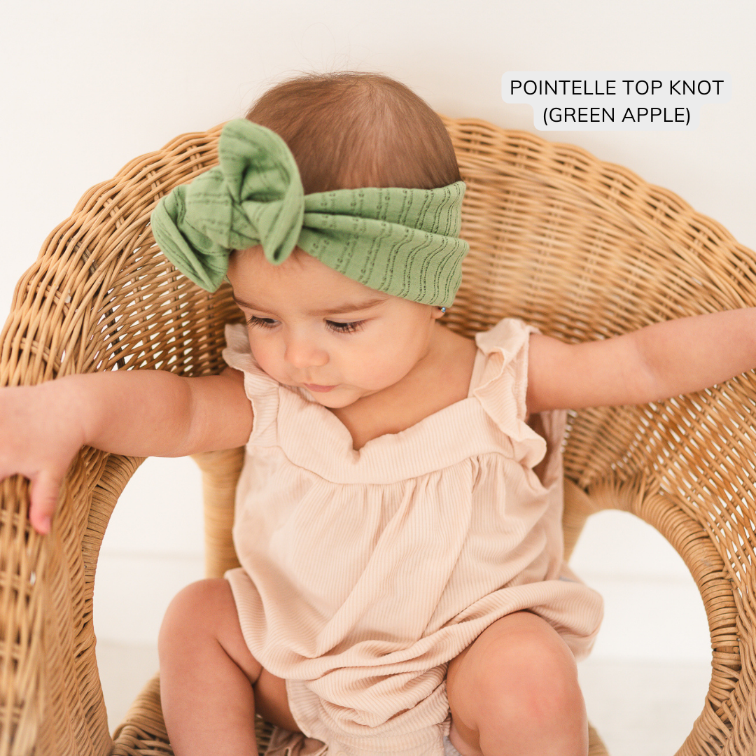 Green Apple Pointelle Baby Headband