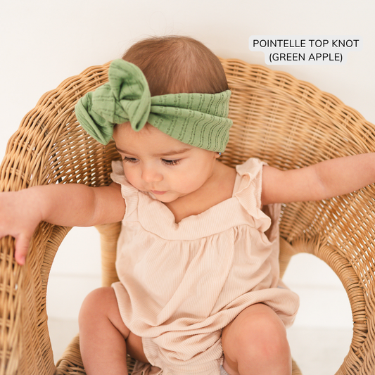Green Apple Pointelle Baby Headband