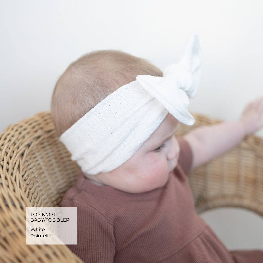White Pointelle Baby Headband