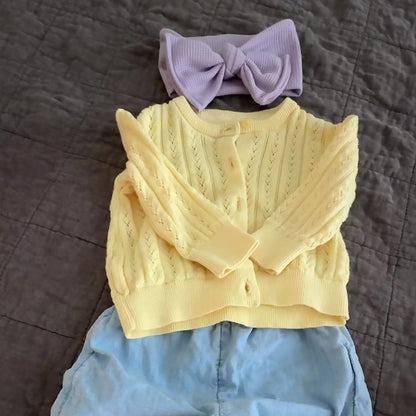 Lavender Waffle Baby Headband
