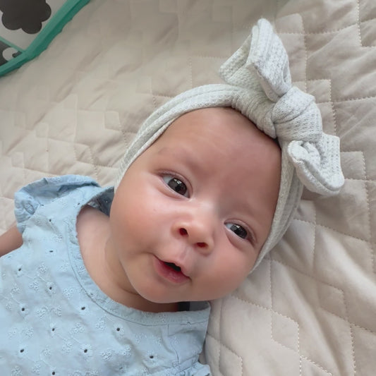 Light Heather Gray Waffle Baby Headband