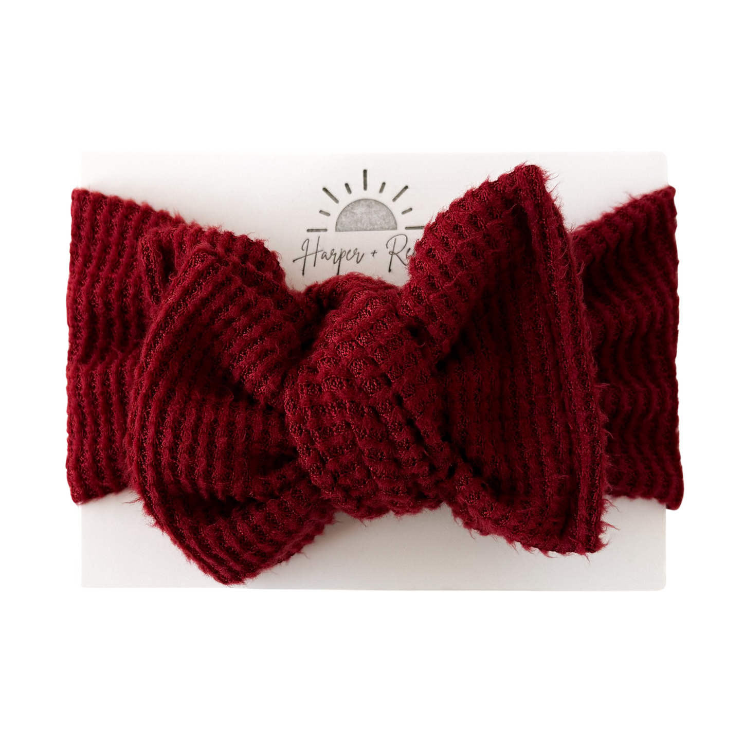 Red Brushed Waffle | Sweater Oversized Bow