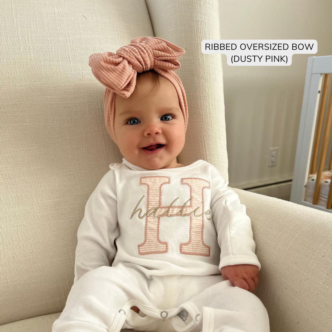 Neutral Daisies | Ribbed Baby Bow Bundle
