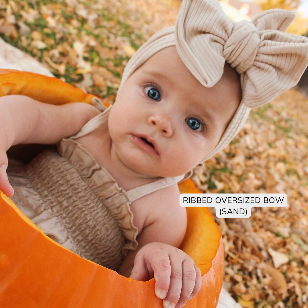 Neutral Daisies | Ribbed Baby Bow Bundle
