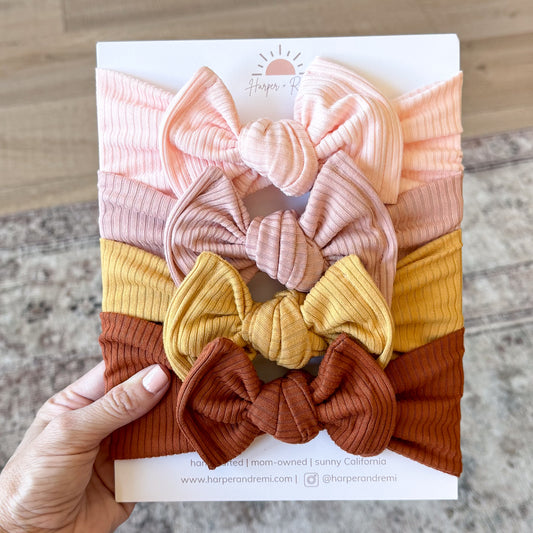 Ribbed Basics Bow Bundle | Sunset Solids