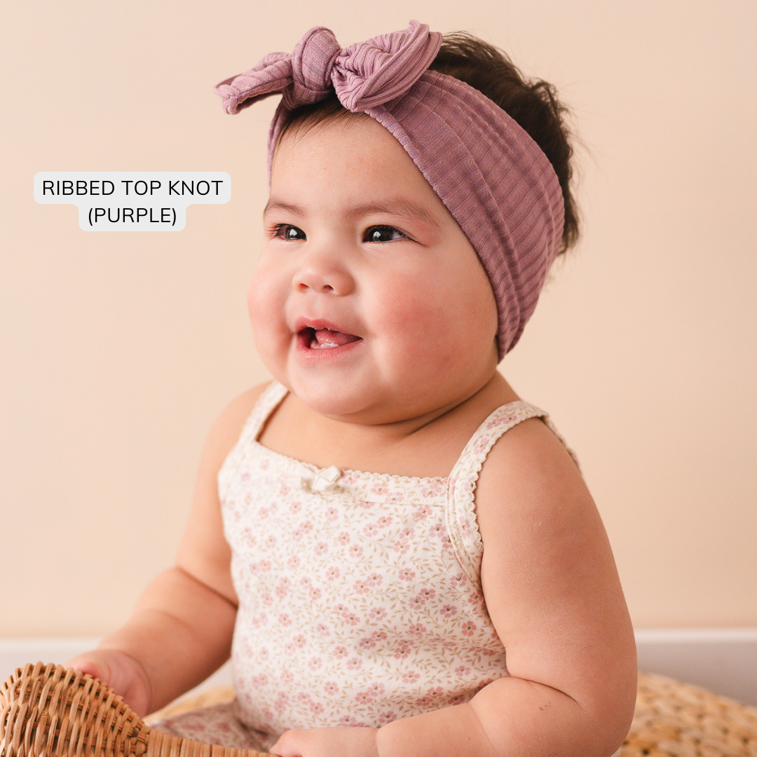 Purple Ribbed Baby Headband