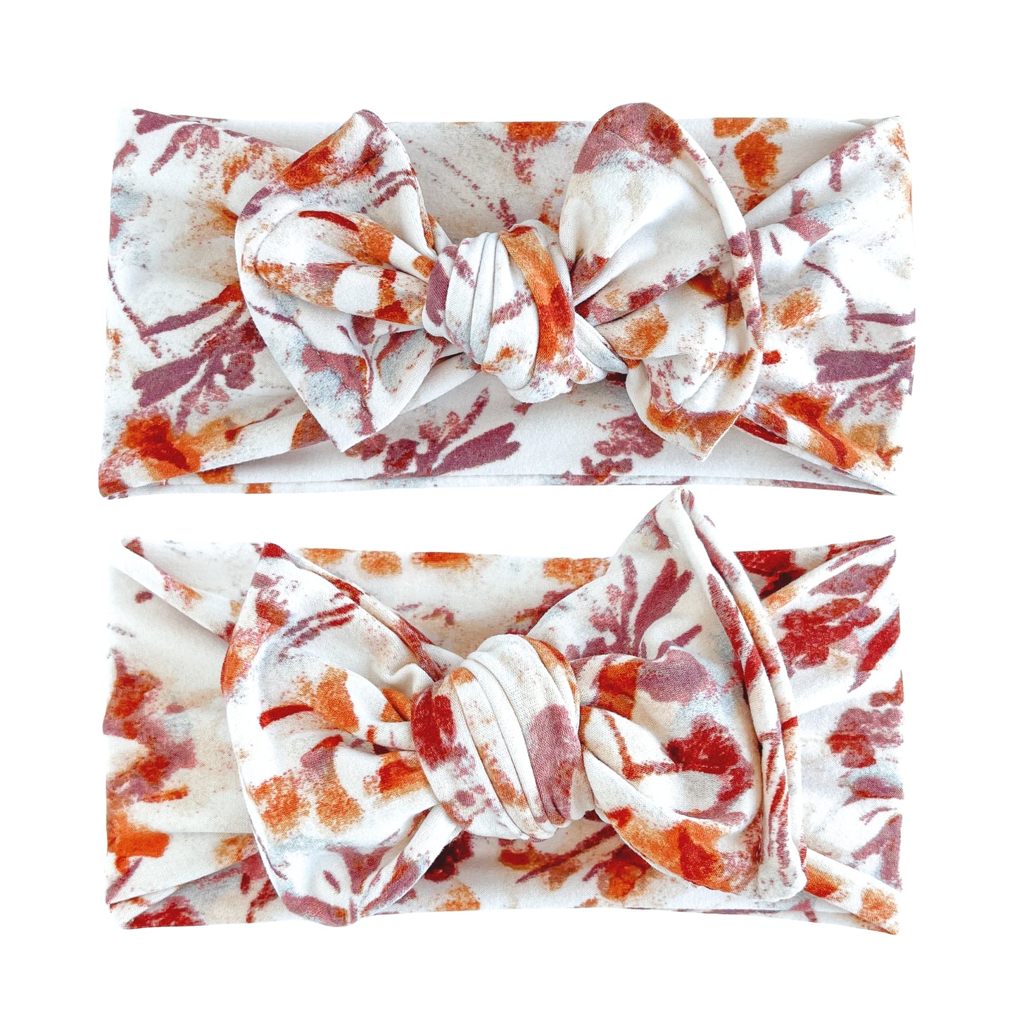 Rust Floral Brushed Baby Headband