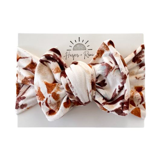 Rust Floral | Brushed Oversized Bow