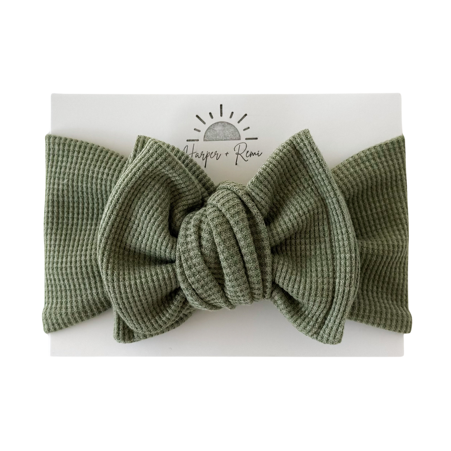 Sage Green | Waffle Oversized Bow