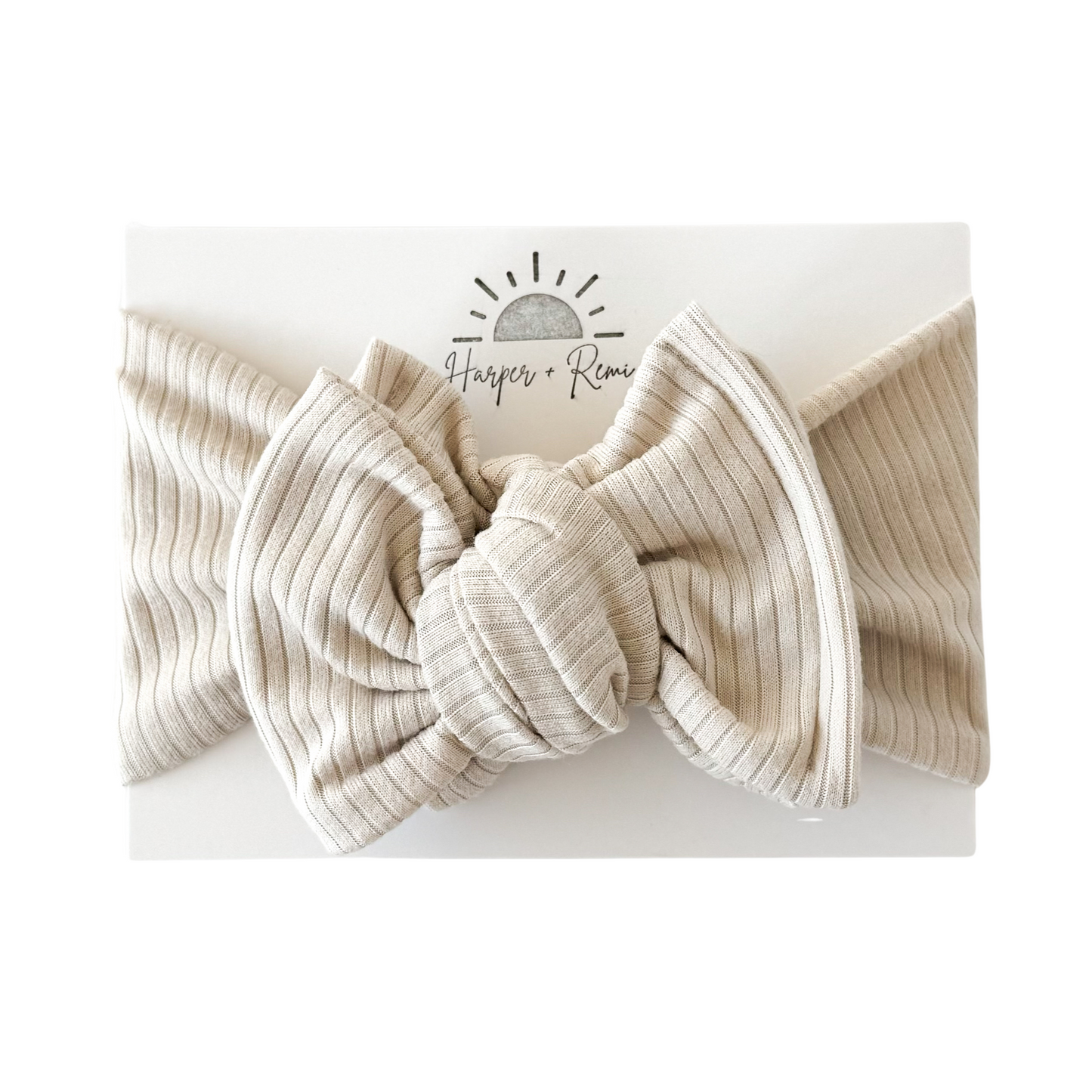 Sand | Ribbed Oversized Bow