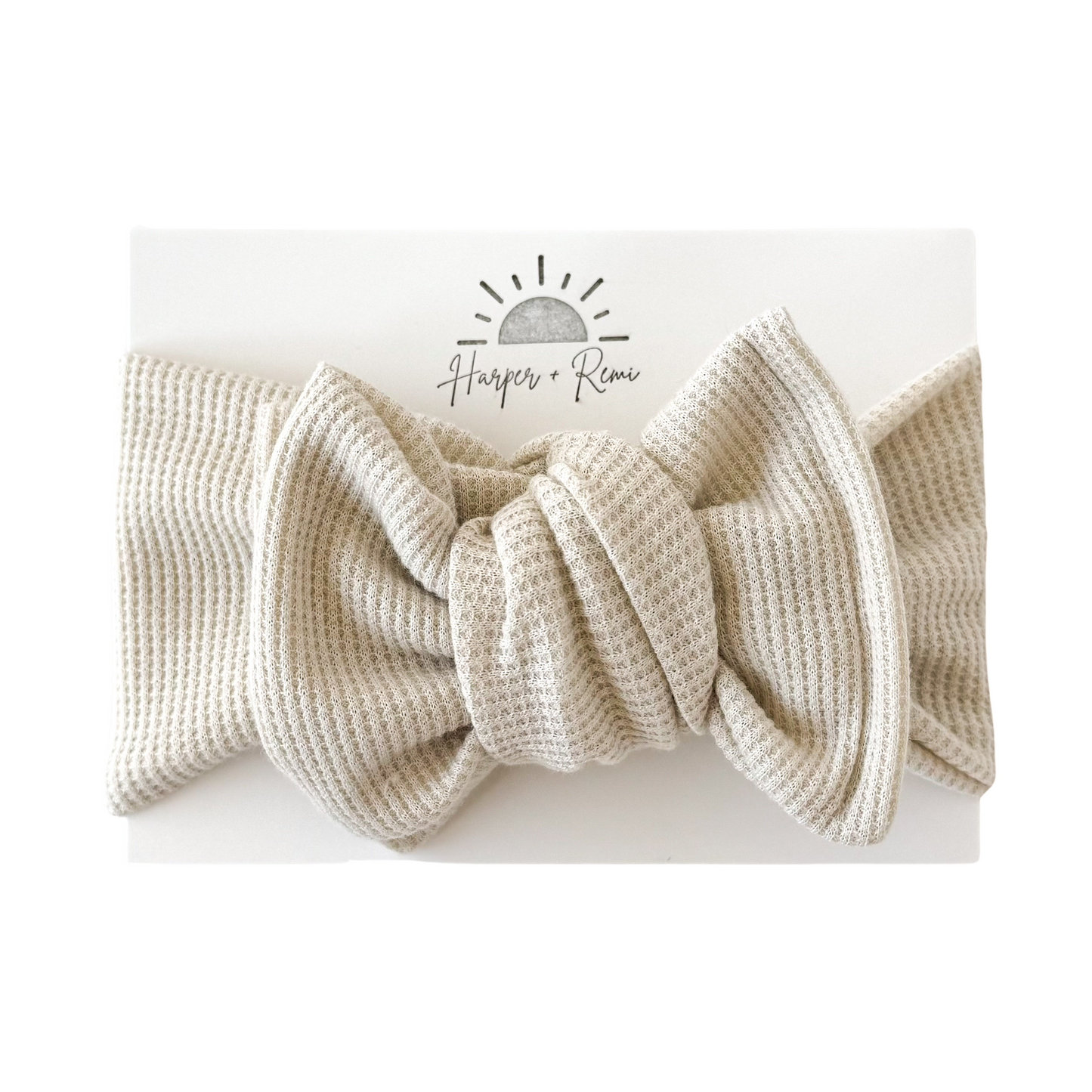 Sand | Waffle Oversized Bow