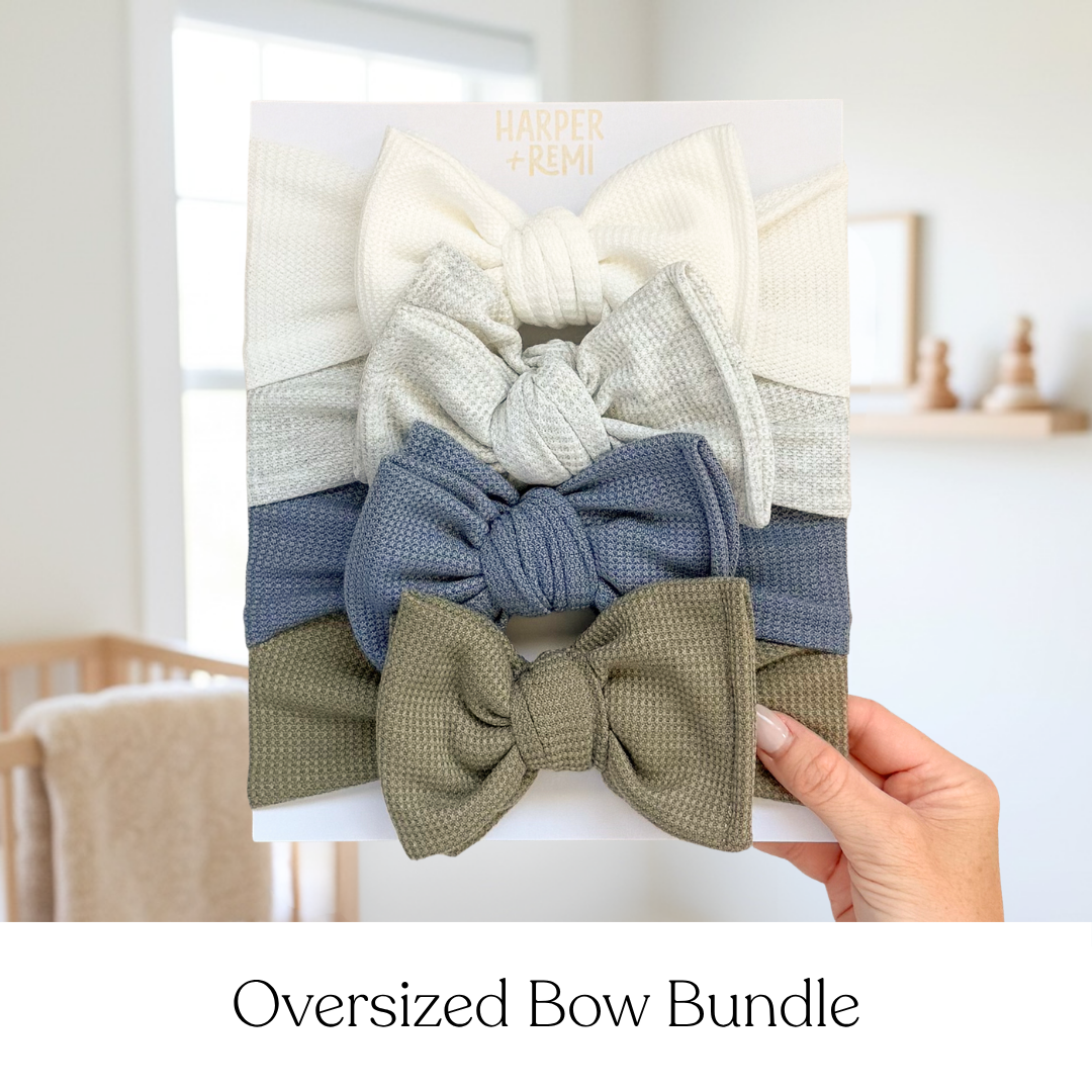 Seaside Essentials (Blue + Green) | Waffle Baby Bow Bundle