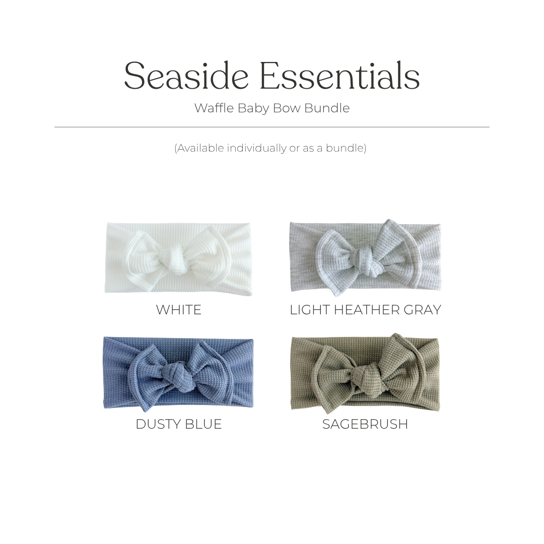 Seaside Essentials (Blue + Green) | Waffle Baby Bow Bundle