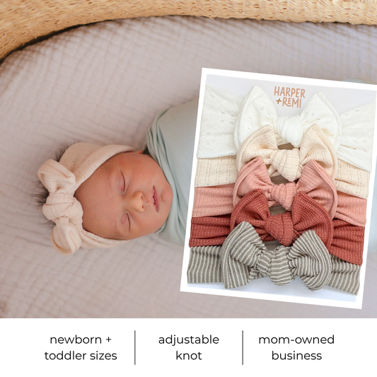 Signature Textures Sampler (Warm Pink) | Mixed Fabric Baby Bow Bundle