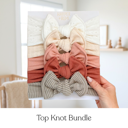 Signature Textures Sampler (Warm Pink) | Mixed Fabric Baby Bow Bundle