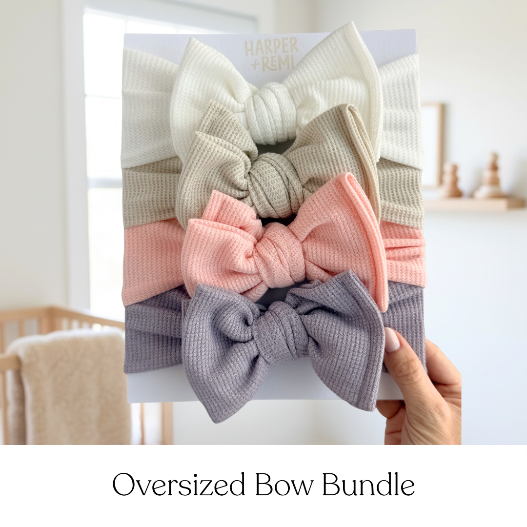 Girly Girl Essentials (Pink + Purple) | Waffle Baby Bow Bundle