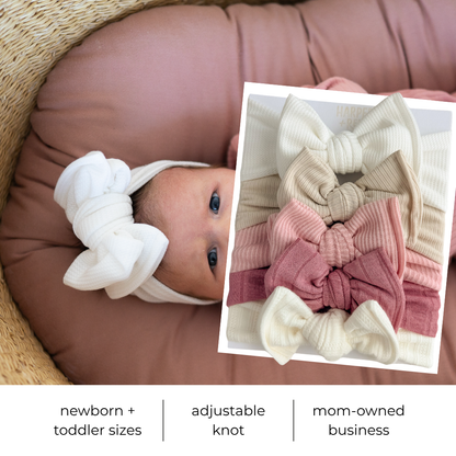 Signature Textures Sampler (Soft Blush) | Mixed Fabric Baby Bow Bundle