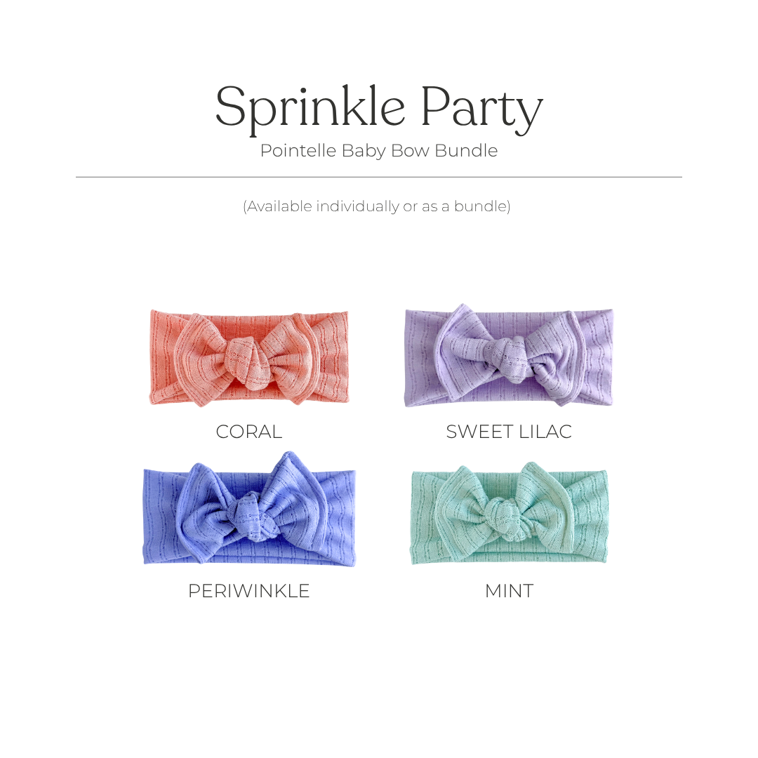 Sprinkle Party | Pointelle Baby Bow Bundle