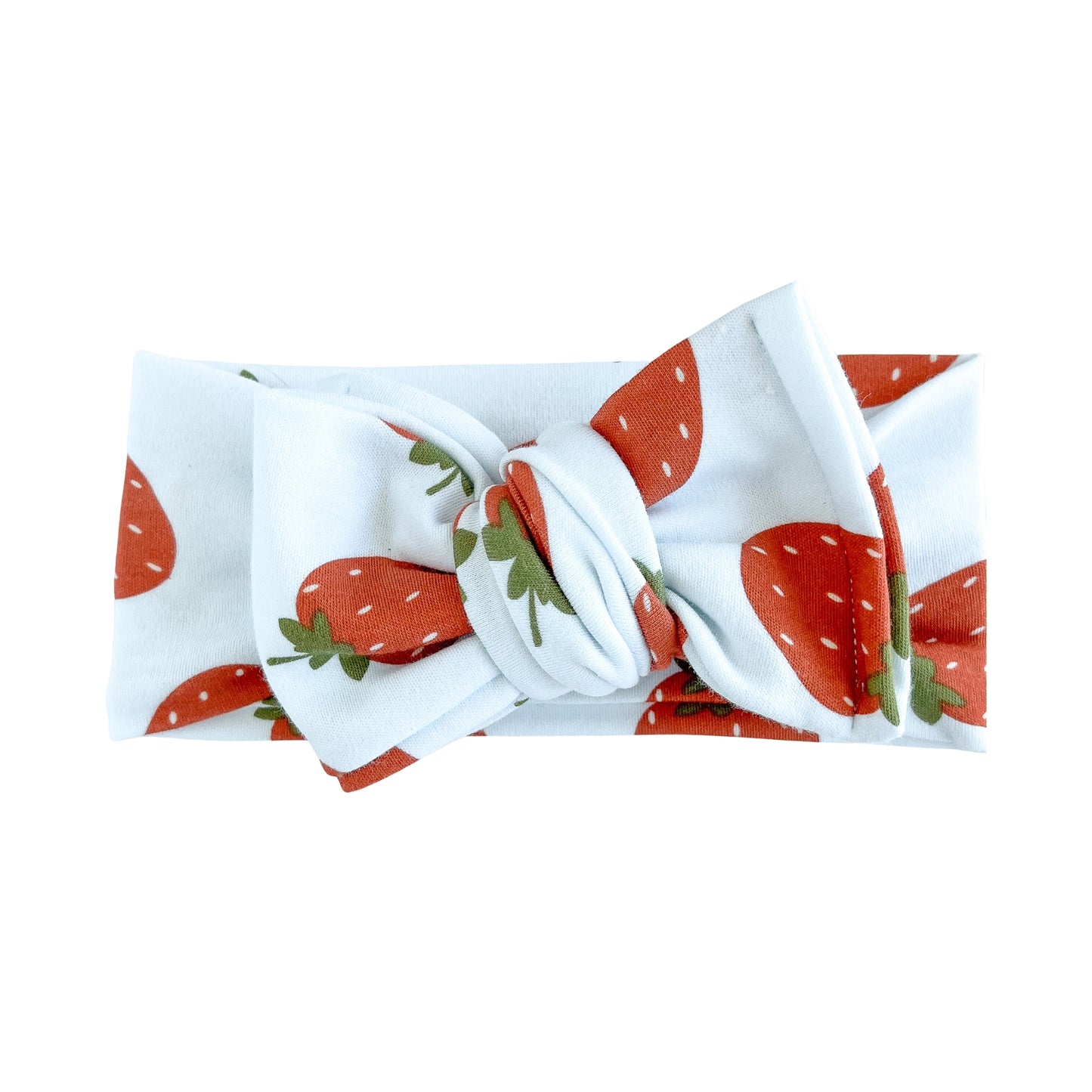 Strawberry Print Cotton Jersey Baby Headband