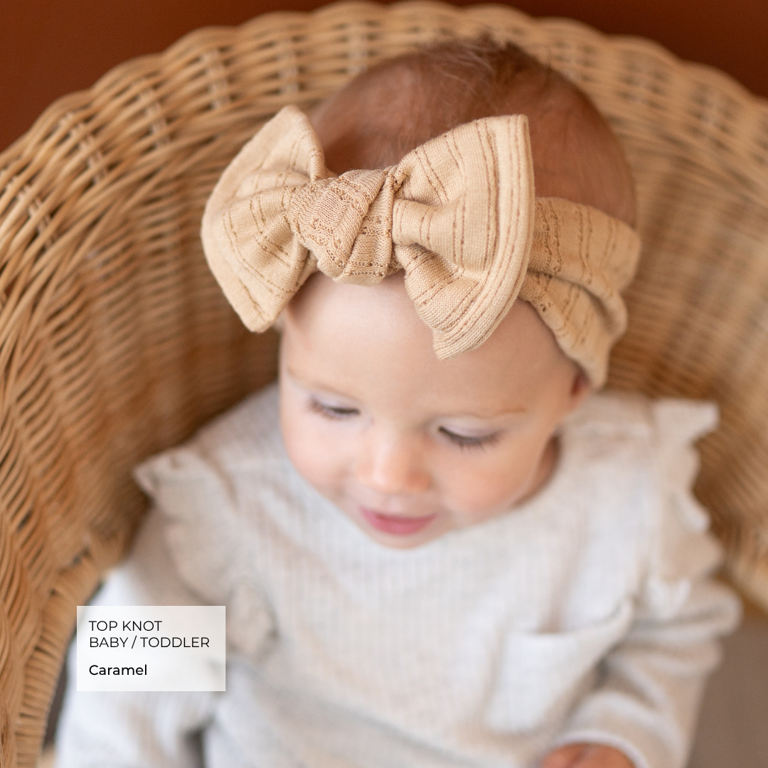 Signature Textures Sampler (Warm Neutrals) | Mixed Fabric Baby Bow Bundle