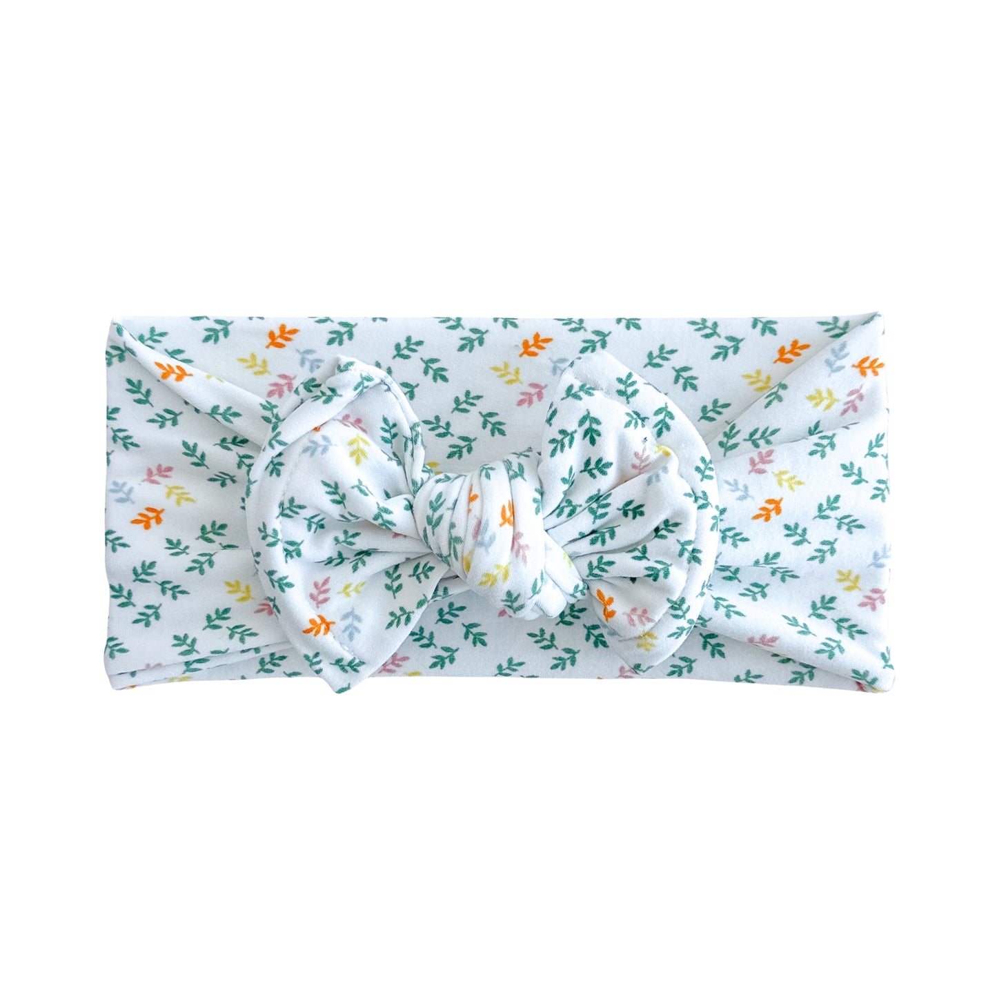 Teal Leaves Brushed Baby Headband