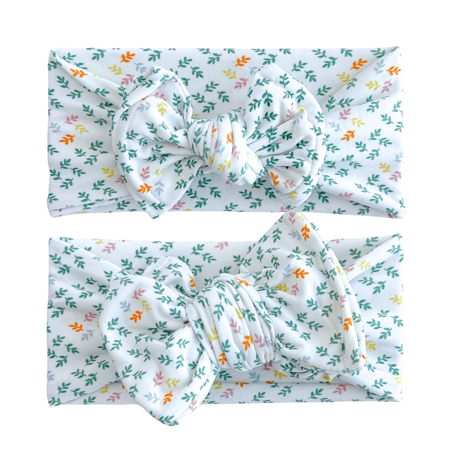 Teal Leaves Brushed Baby Headband