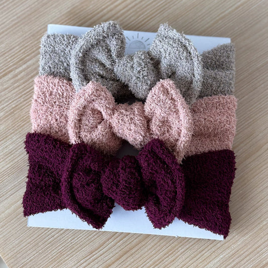 Winter Top Knot Bundle | Boucle Teddy Bear (pinks)