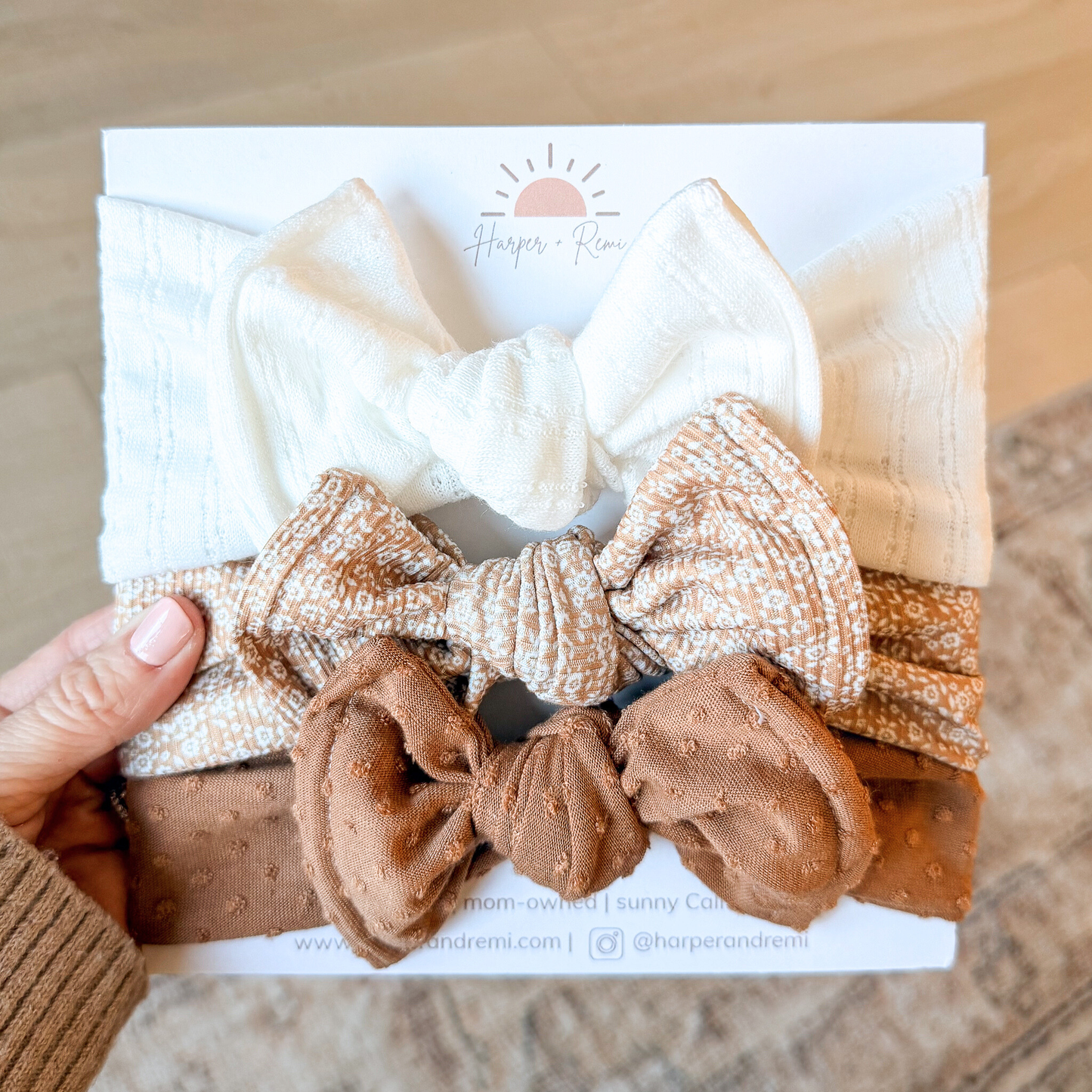 Honey Vintage Floral | Neutral Baby Bow Bundle
