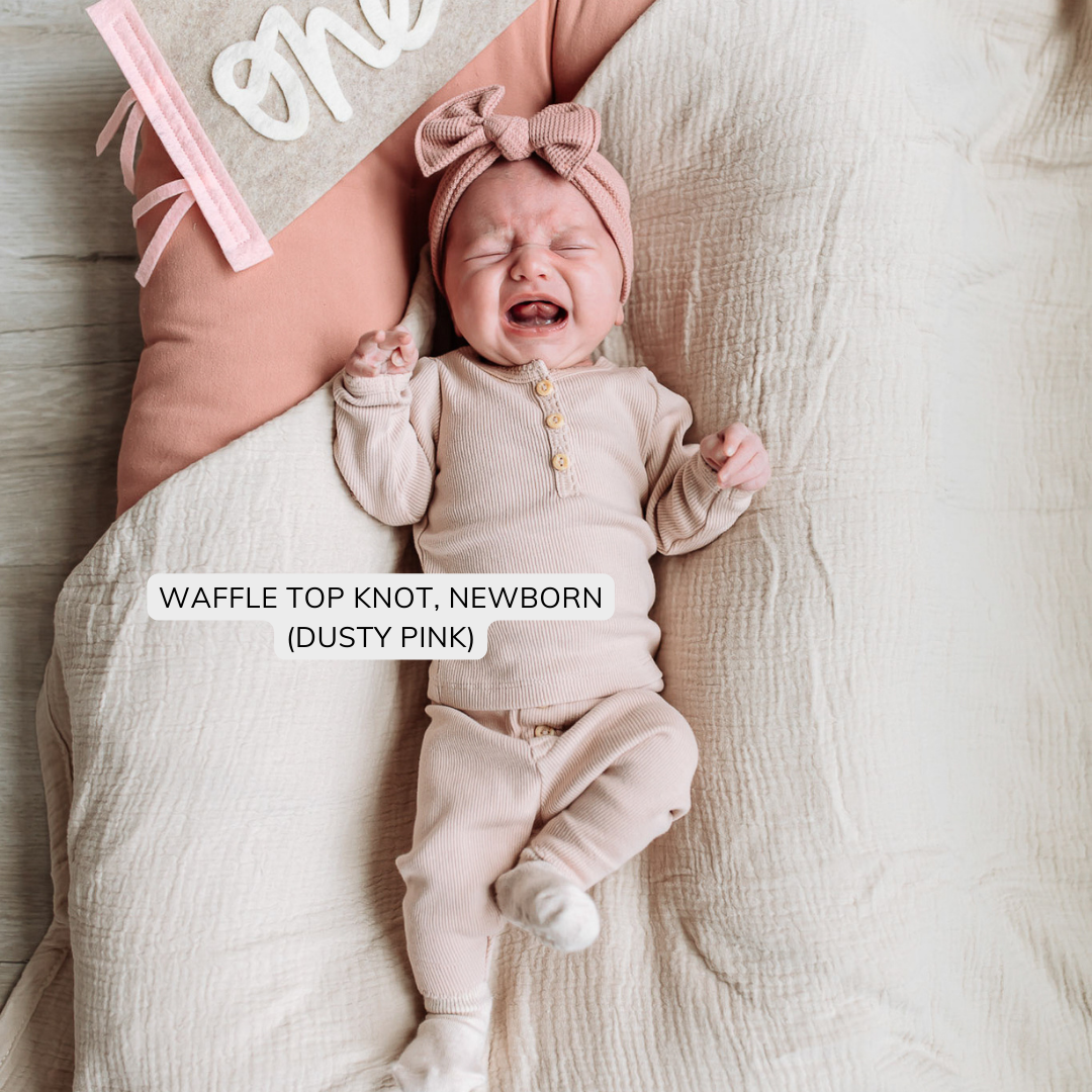 Mauve Pink Waffle Baby Headband