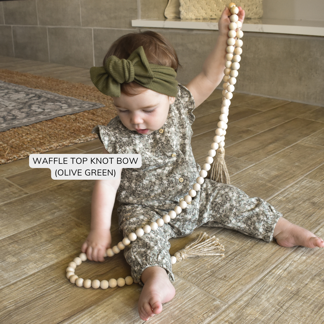 Olive Green Waffle Baby Headband
